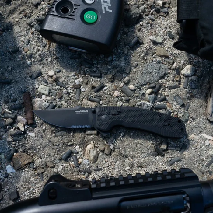 Розкладний ніж SOG TAC XR, Black/Partially Serrated