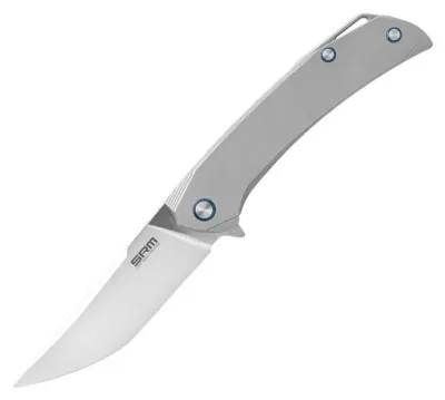 Нож складной туристический SRM Asika, (9.9 см) 154CM / Titanium серый