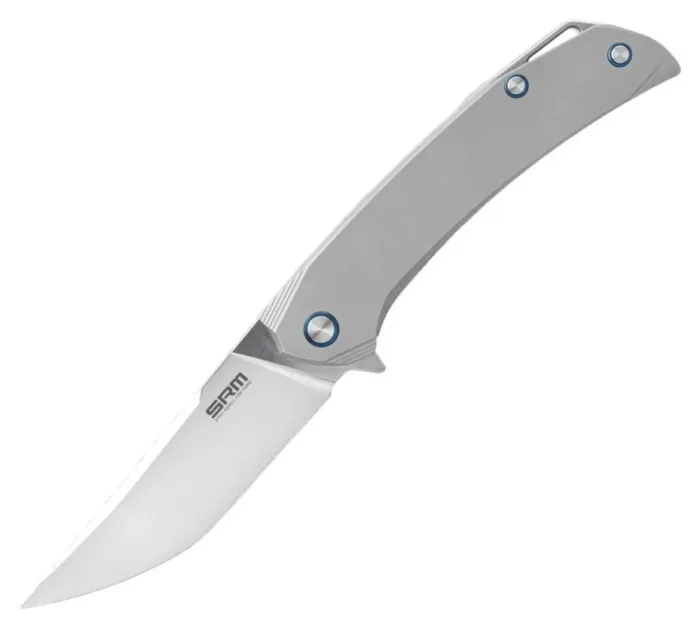 Нож складной туристический SRM Asika, (9.9 см) 154CM / Titanium серый