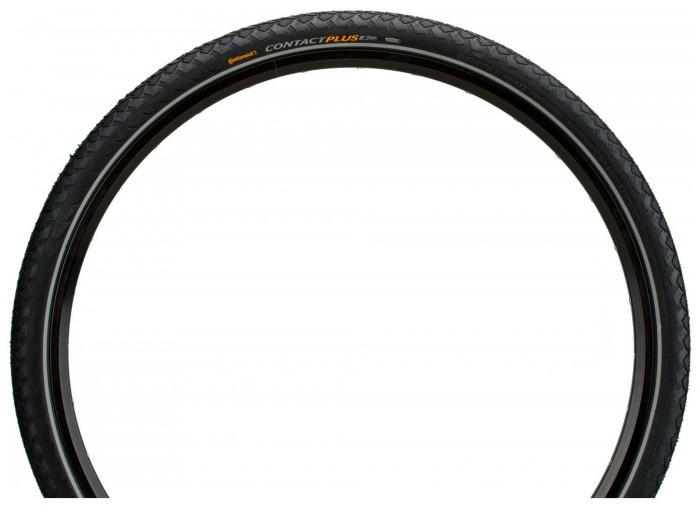 Покришка Continental Contact Plus, 28 " | 700 x 35C | 28 x 1 3/8 x 1 5/8, Чорна, не складна, світловідбиваюча