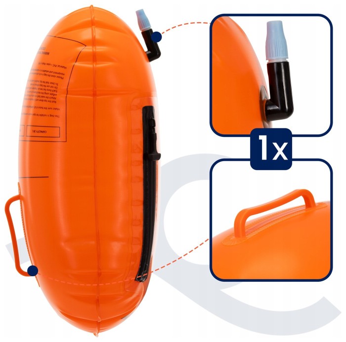Буй для плавання Aquaget 2 в 1 20 л надувний AQ0038 Orange