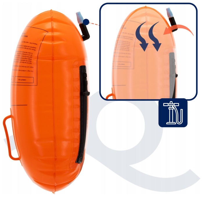 Буй для плавання Aquaget 2 в 1 20 л надувний AQ0038 Orange