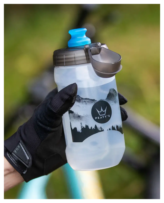 Фляга Peaty's x Fidlock Lockin Bottle, Mountains / Clear, 450ml