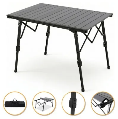 Розкладний туристичний стіл LEOBRO Pro Camp Black Alu (LB-1064)