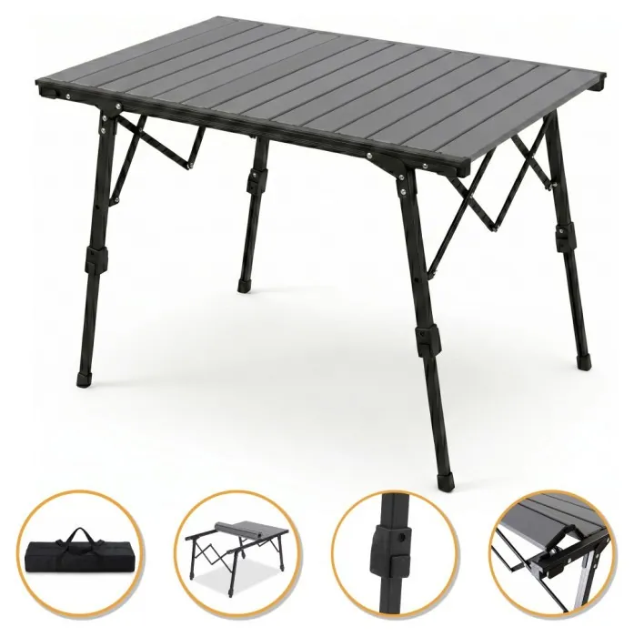 Розкладний туристичний стіл LEOBRO Pro Camp Black Alu (LB-1064)