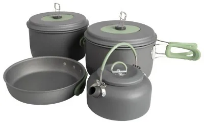 Набор посуды Bo-Camp Explorer XL 4 Pieces Hard Anodized Grey/Green (2200249)