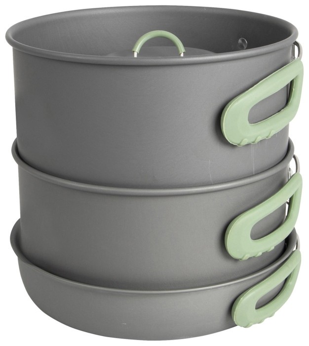 Набор посуды Bo-Camp Explorer XL 4 Pieces Hard Anodized Grey/Green (2200249)