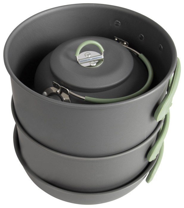 Набор посуды Bo-Camp Explorer XL 4 Pieces Hard Anodized Grey/Green (2200249)