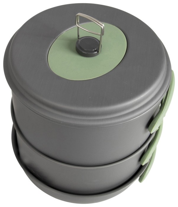 Набор посуды Bo-Camp Explorer XL 4 Pieces Hard Anodized Grey/Green (2200249)