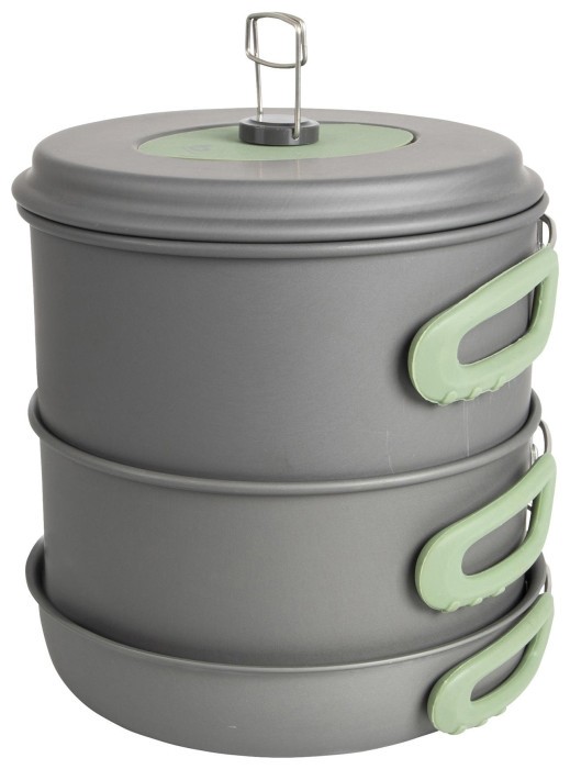 Набор посуды Bo-Camp Explorer XL 4 Pieces Hard Anodized Grey/Green (2200249)
