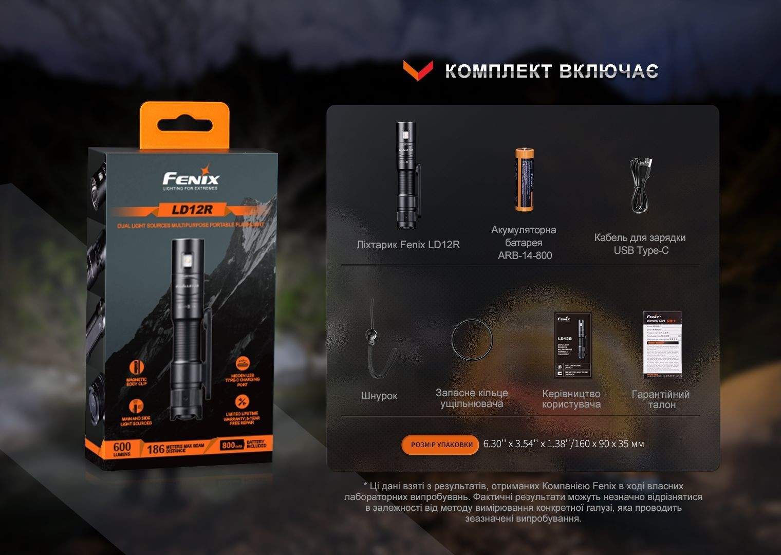 Ліхтар ручний Fenix LD12R, укр, укр