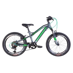 Велосипед AL 20&quot; Formula BLACKWOOD AM Vbr рама- 2022 (темно-серебристый с зеленым) 