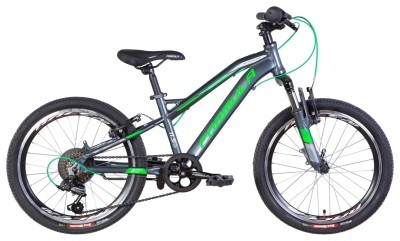 Велосипед AL 20&quot; Formula BLACKWOOD AM Vbr рама-2022 (темно-сріблястий із зеленим)