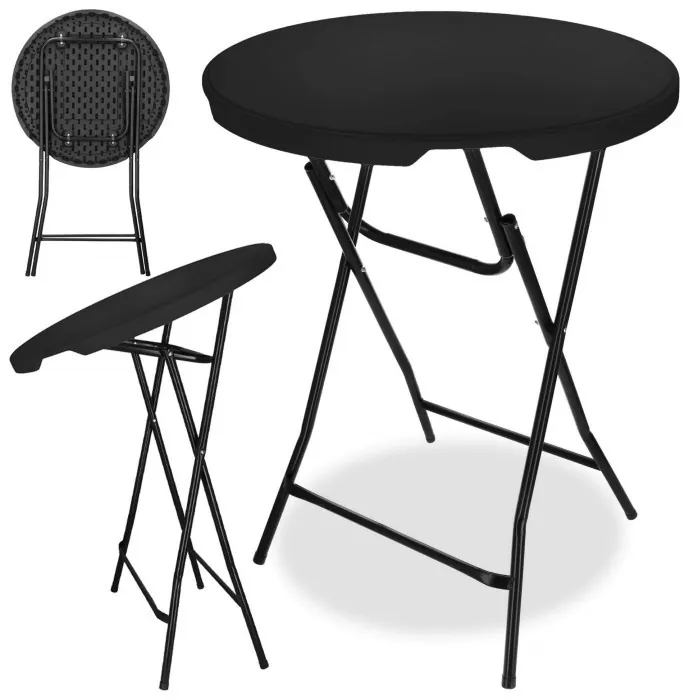 Стол садовый кейтеринговый Springos 80 см круглый, складной GF0110 Black