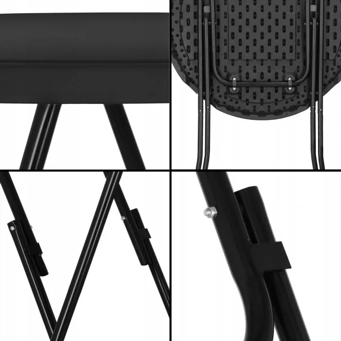 Стол садовый кейтеринговый Springos 80 см круглый, складной GF0110 Black