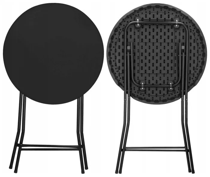Стол садовый кейтеринговый Springos 80 см круглый, складной GF0110 Black