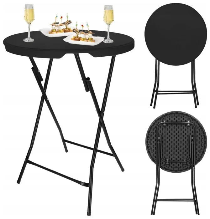 Стол садовый кейтеринговый Springos 80 см круглый, складной GF0110 Black