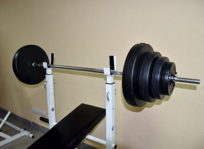 Штанга RN-Sport на 50 кг + Рукавички. ABS покриття млинців, укр, укр