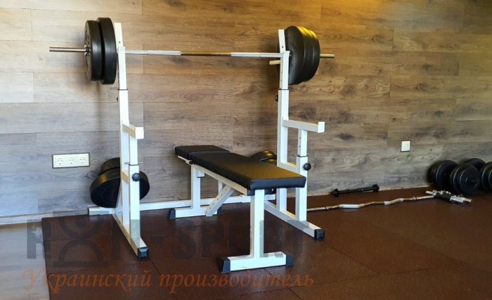 Штанга RN-Sport на 50 кг + Рукавички. ABS покриття млинців, укр, укр