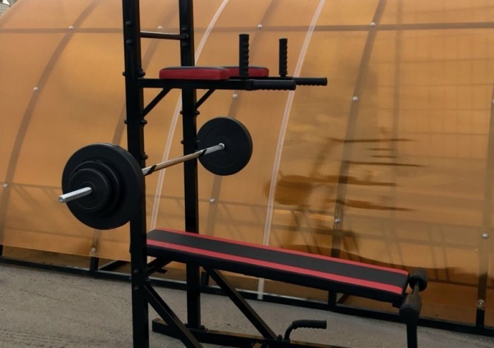 Штанга RN-Sport на 50 кг + Рукавички. ABS покриття млинців, укр, укр