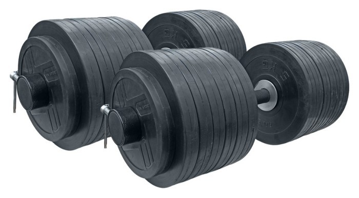 Гантелі гумові олімпійські RN-Sport 2 шт по 72 кг, укр, укр
