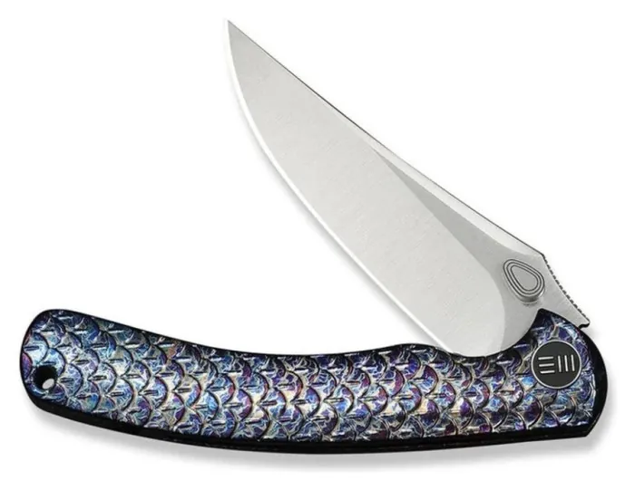 Нож складной туристический Weknife Dracarys, (9.1 см) Böhler M390 / титан 6AL4V пламенный