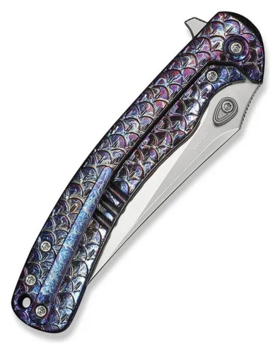 Нож складной туристический Weknife Dracarys, (9.1 см) Böhler M390 / титан 6AL4V пламенный