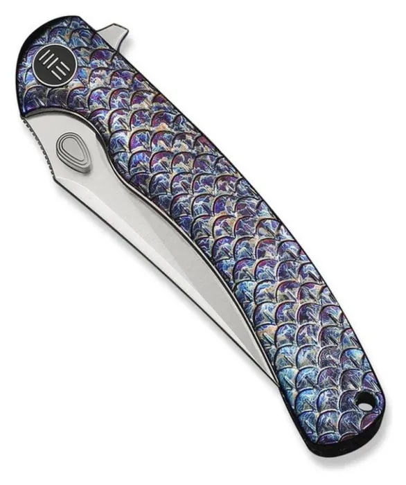 Нож складной туристический Weknife Dracarys, (9.1 см) Böhler M390 / титан 6AL4V пламенный