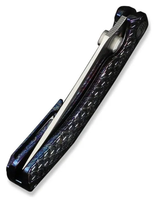 Нож складной туристический Weknife Dracarys, (9.1 см) Böhler M390 / титан 6AL4V пламенный