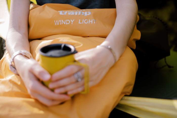 Спальный мешок Tramp Windy Light кокон левый yellow/grey 220/80-55 UTRS-055
