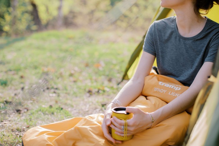Спальный мешок Tramp Windy Light кокон левый yellow/grey 220/80-55 UTRS-055