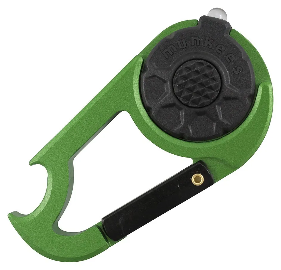Munkees 1089 брелок-фонарик Carabiner LED with Bottle Opener NEW grass green (1089-NEW-GG)