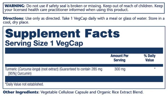 Turmeric Root Extract 300m - 60 vcaps