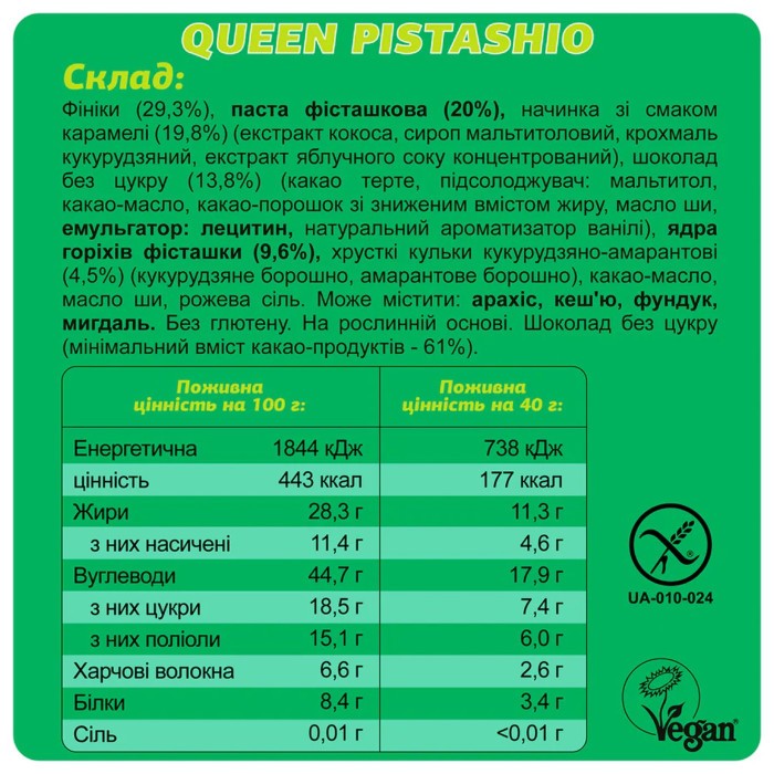Fizi Protein Bar Guilty Pleasure - 10x45g Queen Pistachio
