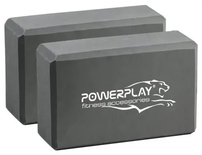 Блоки для йоги 2шт. PowerPlay 4006 Yoga Brick EVA Серые (пара)