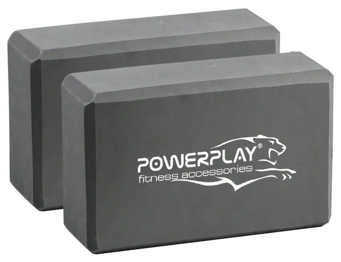 Блоки для йоги 2шт. PowerPlay 4006 Yoga Brick EVA Серые (пара)