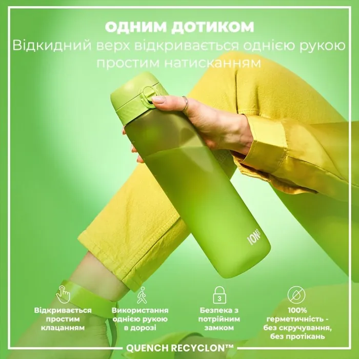 Картофель для воды ION8 1000 мл. (ЭКО бутылка) BPA Free, Green