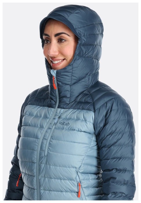 Жіночий легкий пуховик Rab Microlight Alpine Jacket Wmns, Tempest Blue