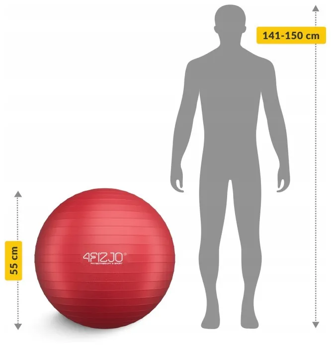 Мяч для фитнеса (фитбол) 4FIZJO 55 см Anti-Burst Red (P-5907222931509)