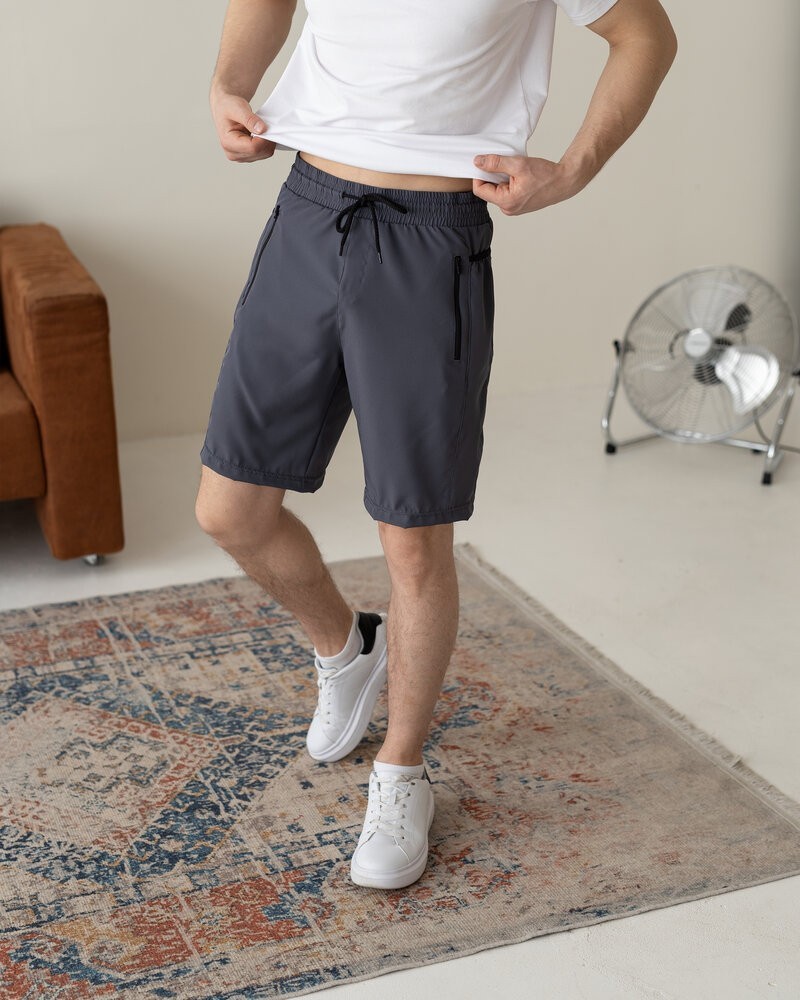 Темно-сірі чоловічі шорти прямого крою Pobedov Vil'nyy