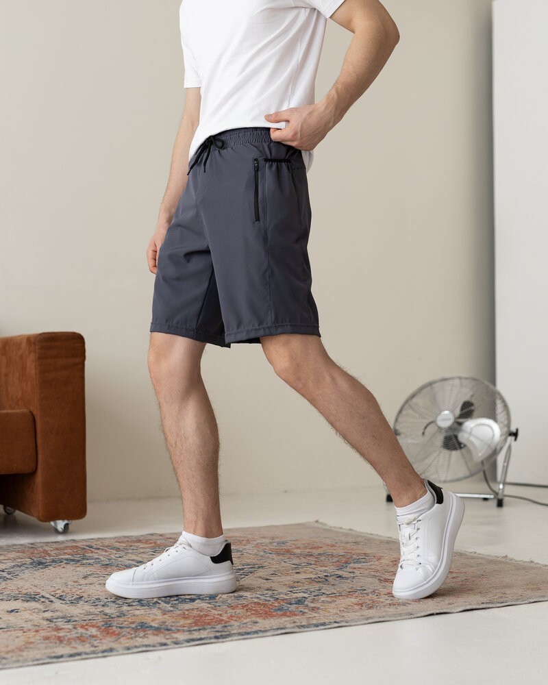 Темно-сірі чоловічі шорти прямого крою Pobedov Vil'nyy