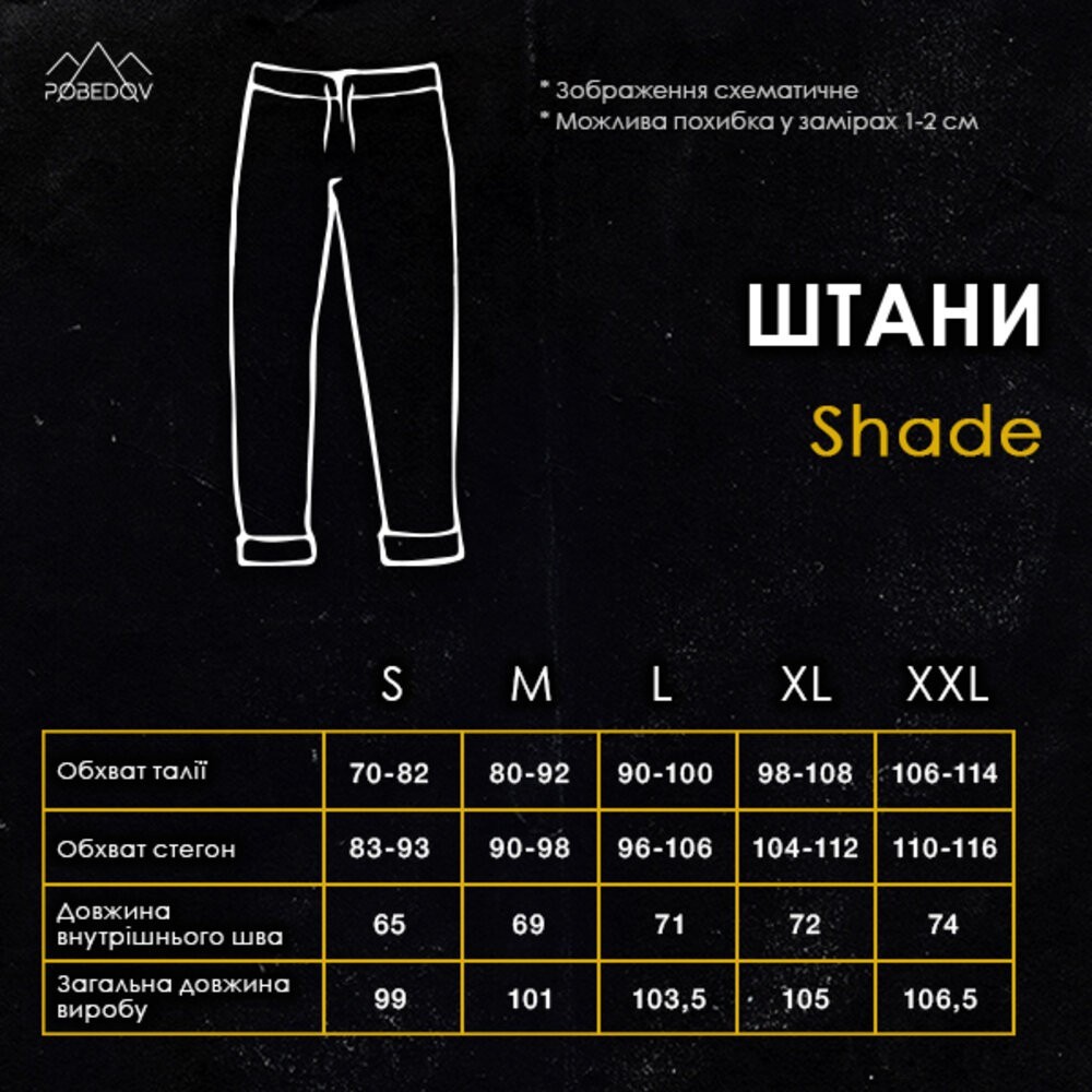 Чоловічі сталеві джогери з чорними вставками Pobedov Shade, укр, укр