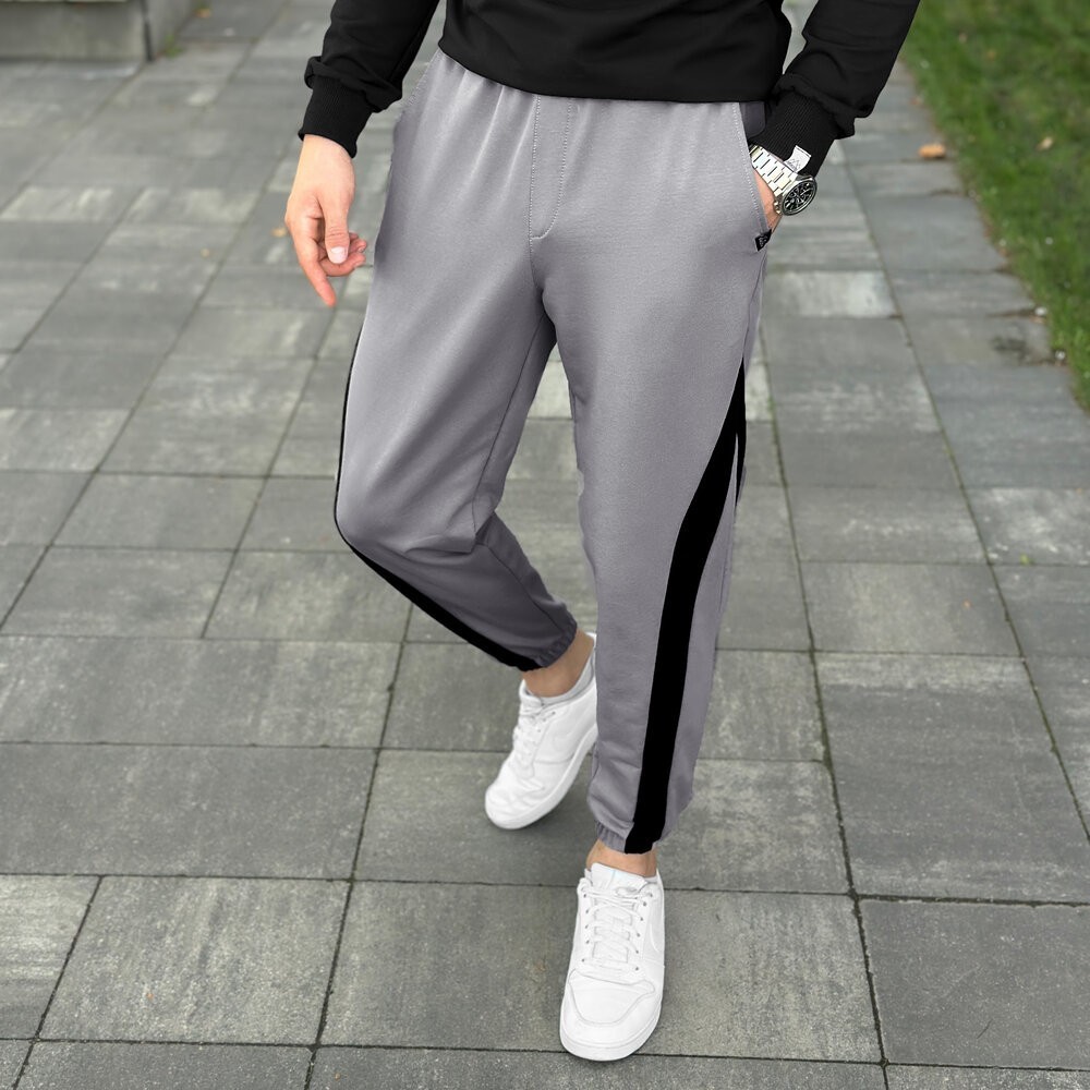 Чоловічі сталеві джогери з чорними вставками Pobedov Shade, укр, укр