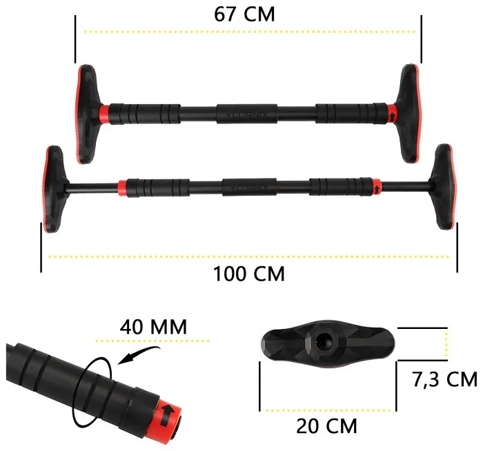 Турник раздвижной Cornix Pro 67-100 см XR-0283 Black/Red
