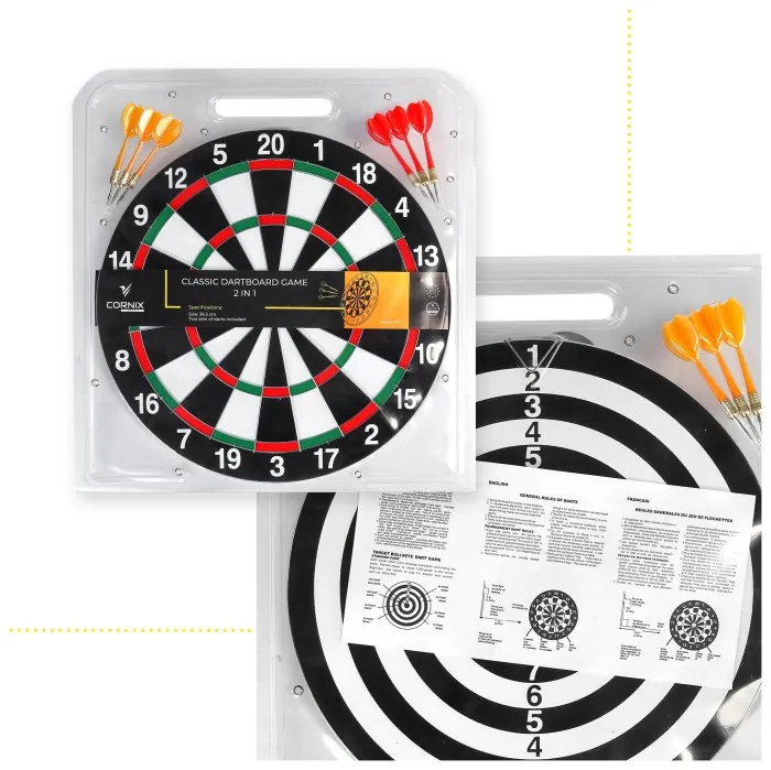 Дартс классический Cornix Dartboard Game 2 в 1 36.5 см + 2 комплекта дротиков XR-0391