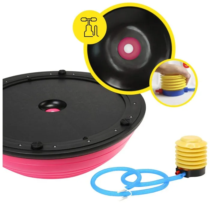 Балансировочная платформа (полусфера) Cornix Bosu Ball 58 см с эспандерами XR-0456 Pink