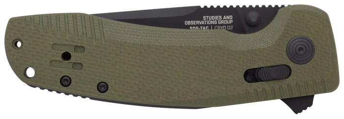 Раскладной нож SOG TAC XR, OD Green/Straight Edge