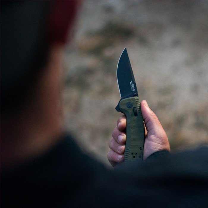 Раскладной нож SOG TAC XR, OD Green/Straight Edge