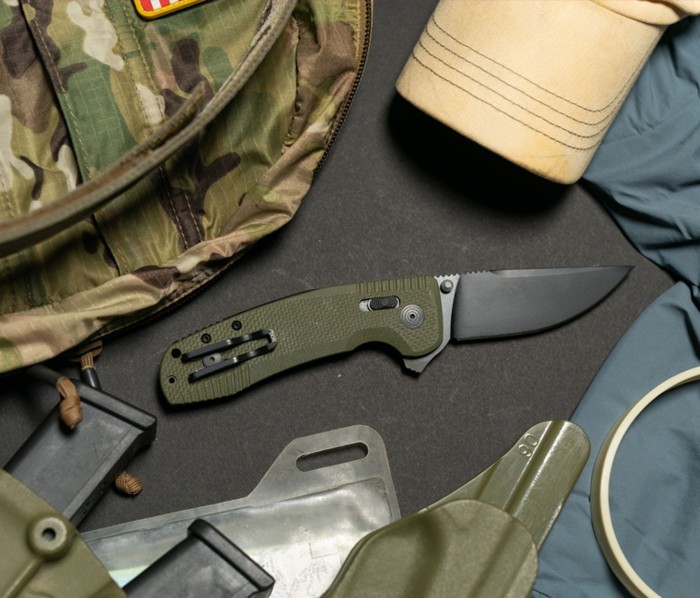 Раскладной нож SOG TAC XR, OD Green/Straight Edge