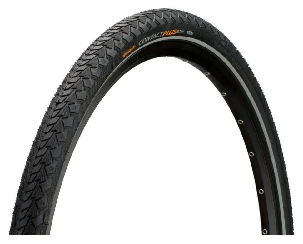 Покришка Continental CONTACT Plus, 28", 700 x 32C, 28 x 1 1/4 x 1 3/4, 32-622, Чорна, не складна, світловідбиваюча, SafetyPlus Breaker, 750гр. (SPT_101004)